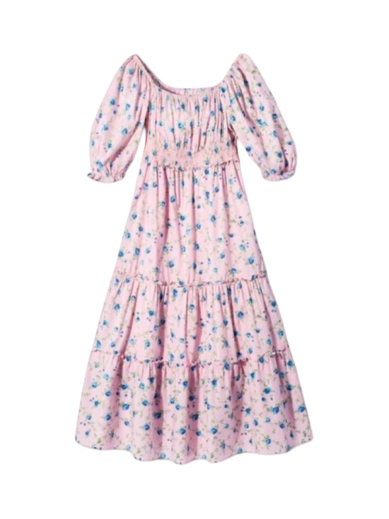 LoveShackFancy Dresses & Skirts - LoveShackFancy + Target Floral Pink Blue Midi Ruffled Smocked Dress
Size XL